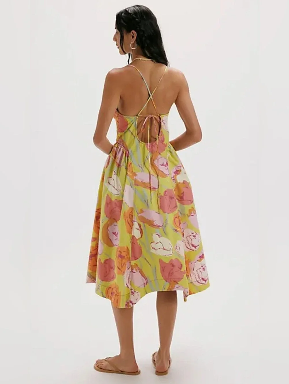 FREE PEOPLE CHERISH PRINTED MIDI DRESS - Picture 2 of 8